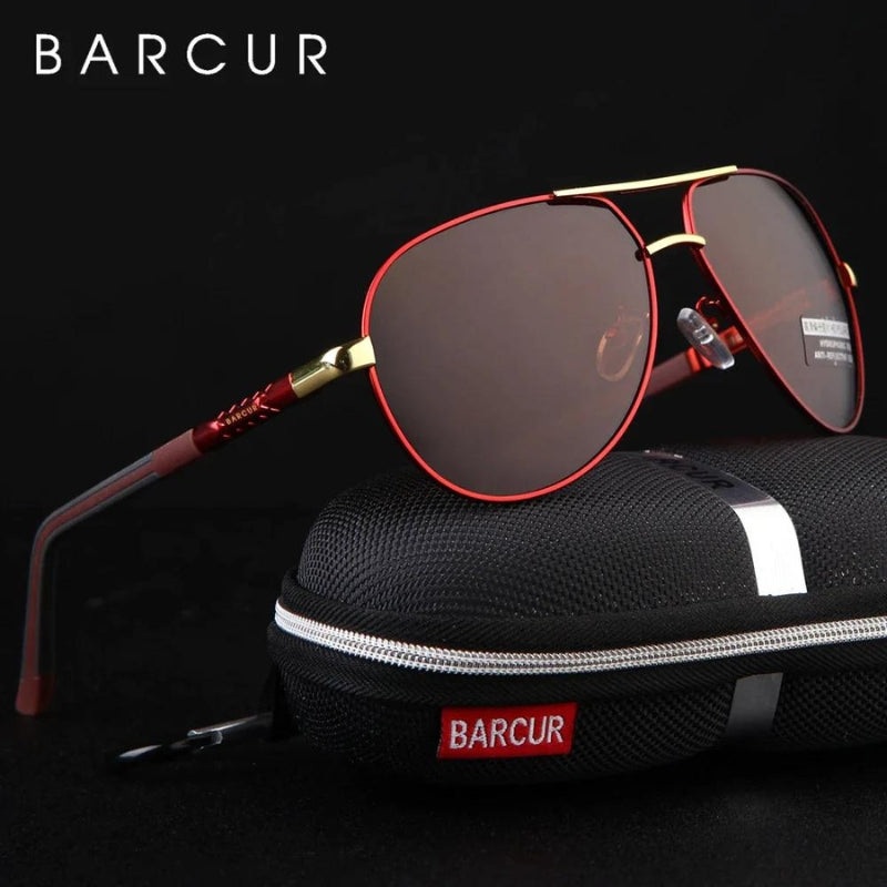 Barcur Aviator Sunglasses Red/Black