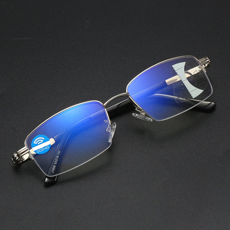 ANTI-BLUE LIGHT PROGRESSIVE MULTI-FOCUS READING GLASSES +1.00 / 40-45 YEAR OF AGE