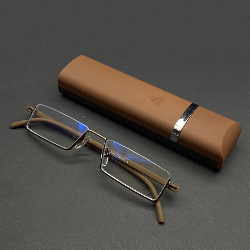 BLUE LIGHT READING GLASSES METAL SQUARE GLASSES Black +1.00