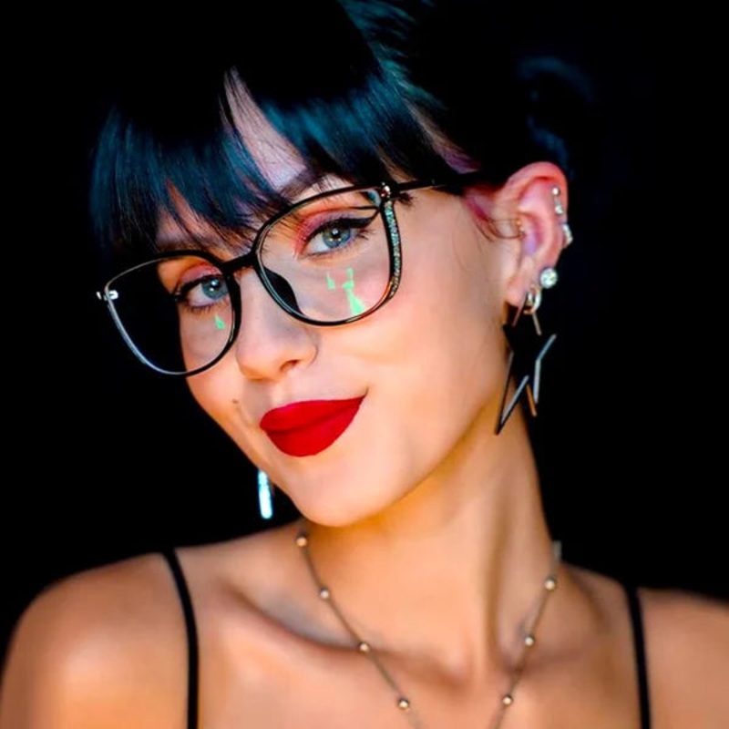(End-of-season Sale 49%) Women's Portable Fashion Anti-Blue Light Reading Glasses  Black Without Prescription
