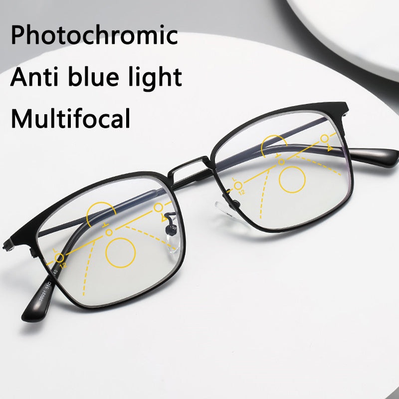 MEN'S PROGRESSIVE BIFOCAL MULTIFOCAL READING GLASSES Black +1.00