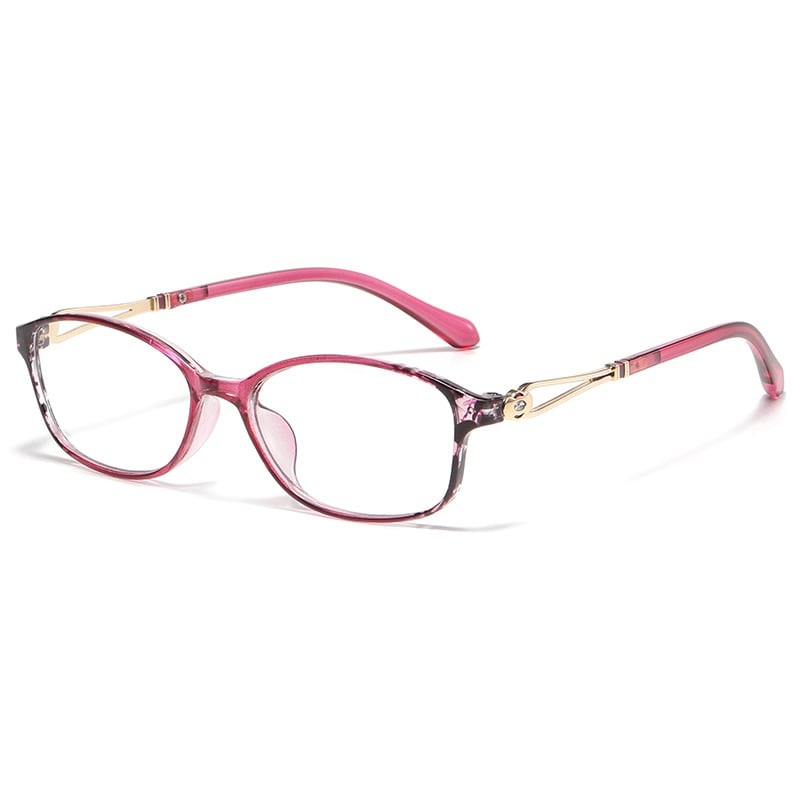 Women's Fashion Lightweight Metal Anti-Blue Light Reading Glasses Red +1.00