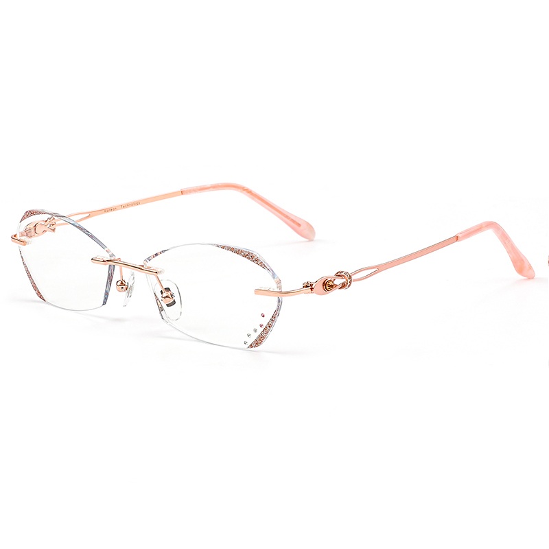 WOMEN'S ULTRA-LIGHT DIAMOND-CUT EDGE ANTI-BLUE LIGHT READING GLASSES Rose Gold +1.00