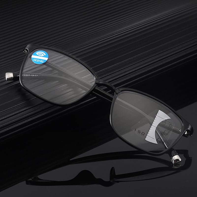 ANTI-BLUE LIGHT SMART ZOOM READING GLASSES Black +1.00 / 40-45 YEAR OF AGE