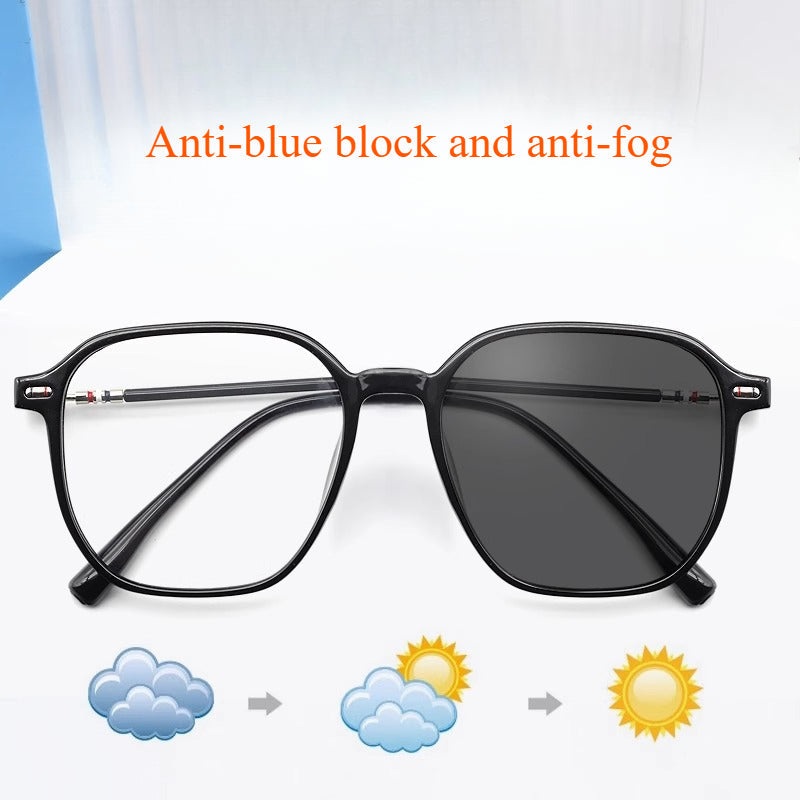 High-definition intelligent color-changing anti-fog reading glasses Black 100