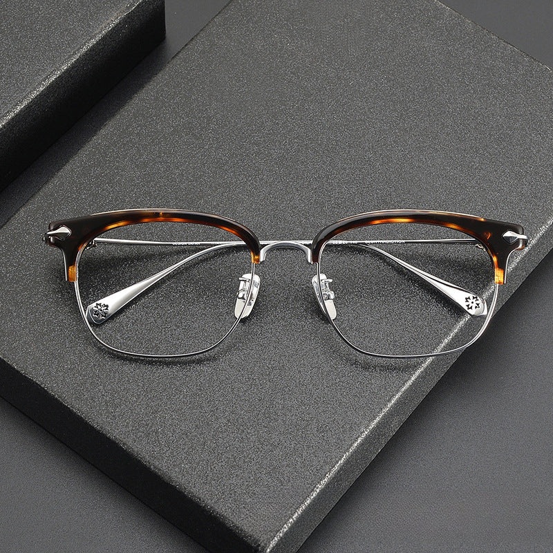 Yohn Vintage Titanium Square Glasses Frame C4