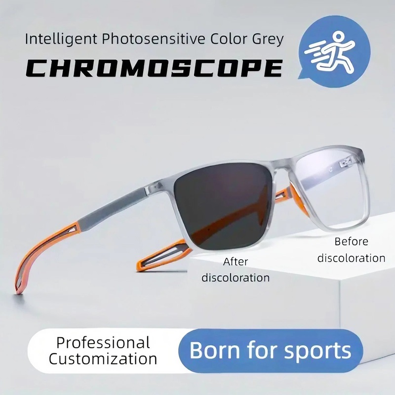 MEN'S SPORTS INTELLIGENT PHOTOCHROMIC NEARSIGHTED GLASSES Orange