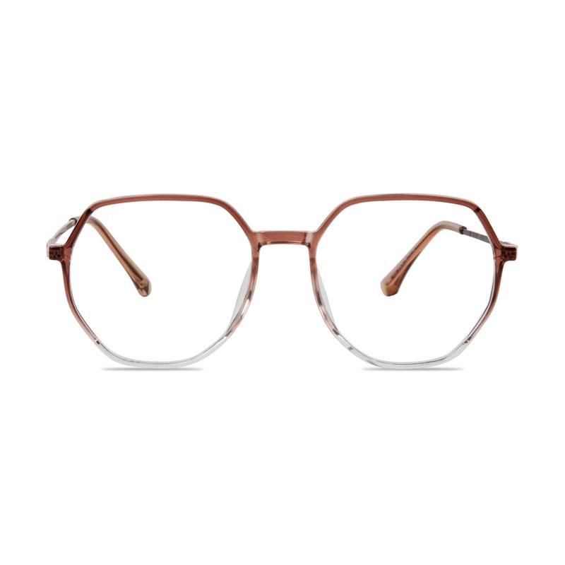 Geometric Glasses VK10134 Brown