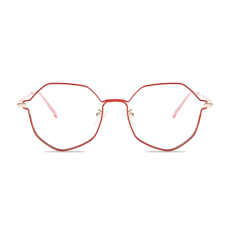 Geometric Glasses VK10358 Red