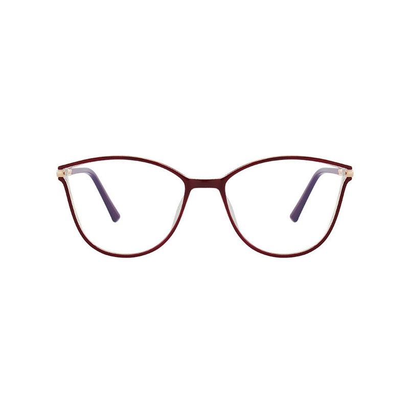 Blue Light Blocking Cat-Eye Glasses Glitter Side VK2221 Red