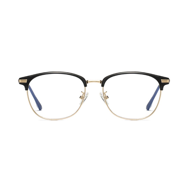 Blue Light Blocking Glasses Metal Browline Frame VK2127 Gold