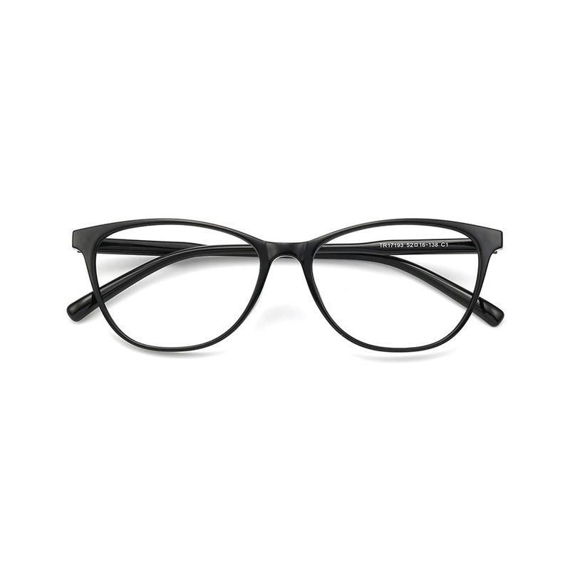 Cat Eye Glasses for Women Trendy TR90 Frame VK2125 Black