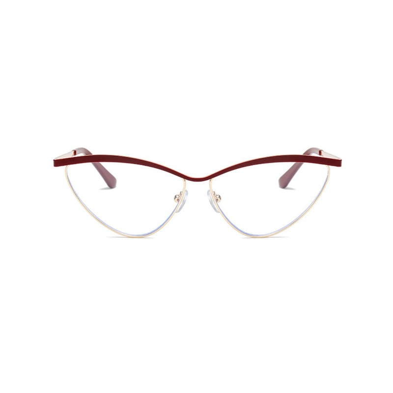 Chic Cat Eye Metal Glasses for Women Blue light blocking VK2153 Red