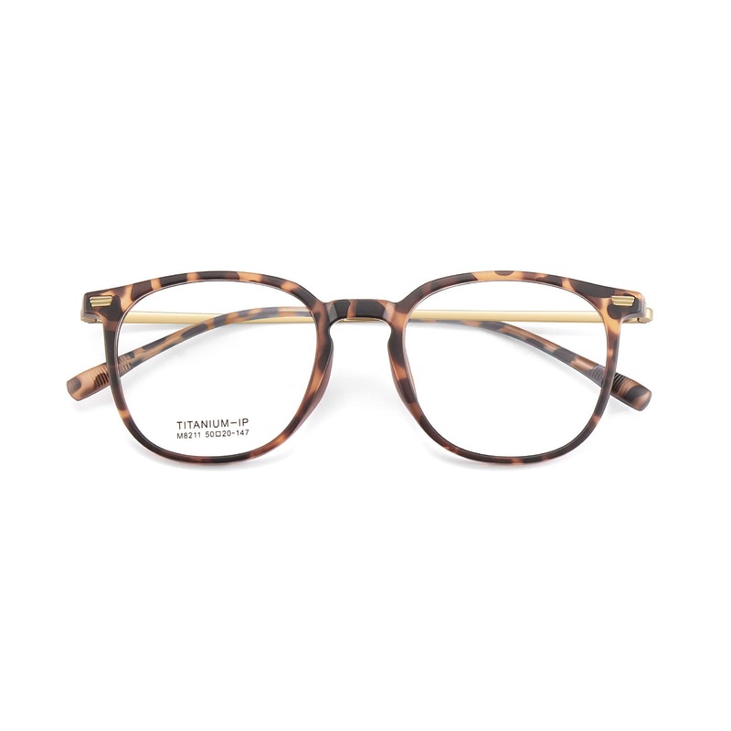 Chic Round Frame with Prescription Lenses Computer Glasses VK2126 Tortoise