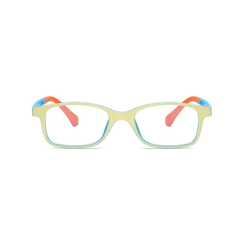 Children Teenagers Rectangle Glasses Bendable Temples VK2204 Yellow
