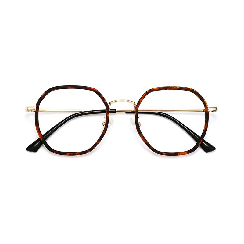 Geometric Anti-Blue Light Glasses Unisex VK2094 Tortoise