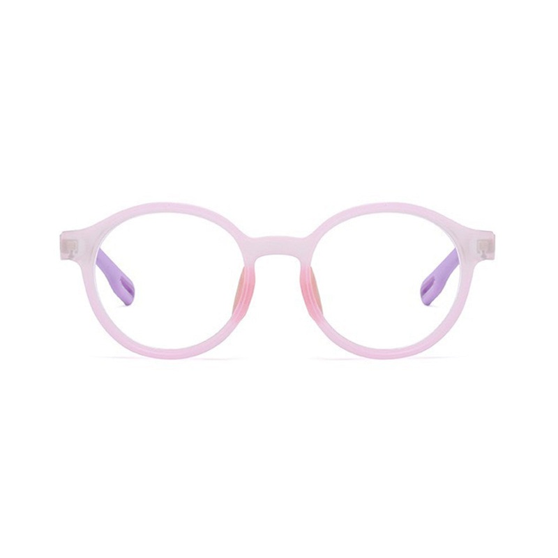 Kids Round Glasses with Spring Hinge Removable Nose Pads VK2134 Purple