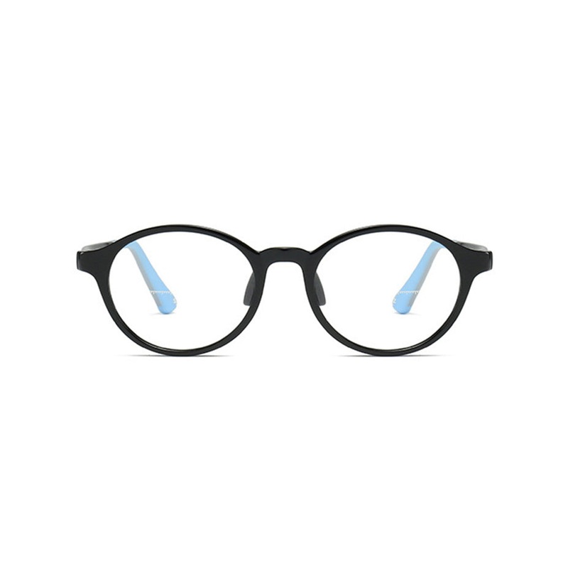 Kids Round Prescription Eyeglass Frames Blue Light Blocking VK2101 Black