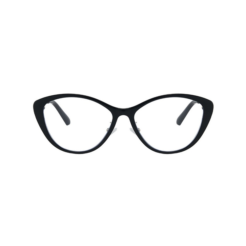 Luxury Cat-Eye Glasses for Women Metal-Core Temples VK2205 Black