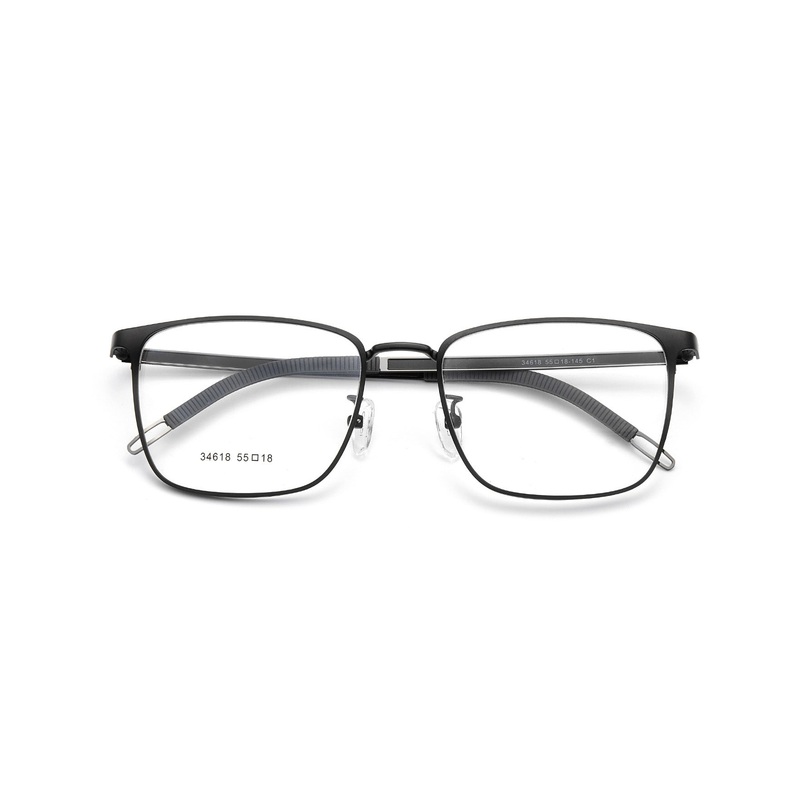 Men's Business Glasses Silicone Non-Slip Temples VK2176 Black