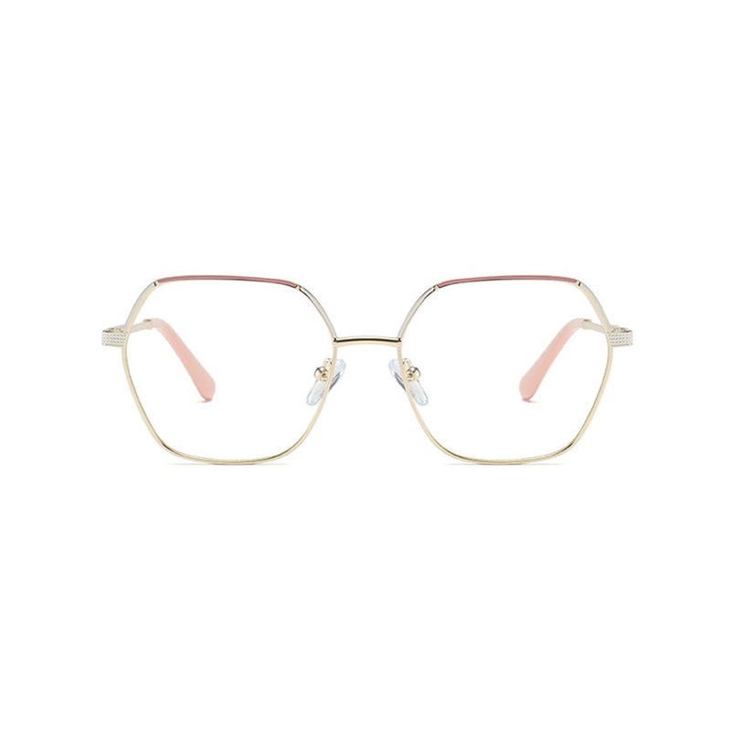 Metal Frame Geometric Glasses with Prescription Lenses VK2092 Pink
