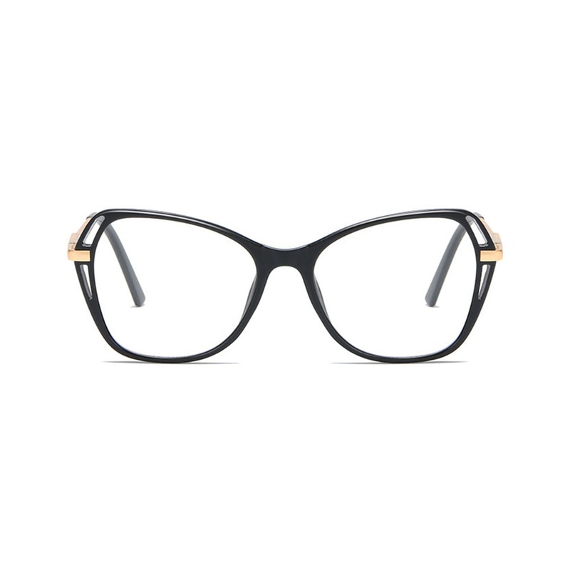 Trendy Personality Hollow-Out TR Irregular Polygon Glasses VK2207 Black