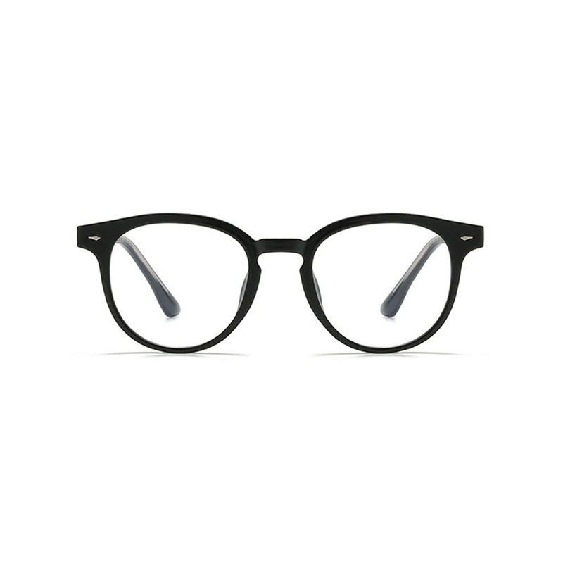 Unisex Round Anti-Blue Light Prescription Glasses VK2163 Black