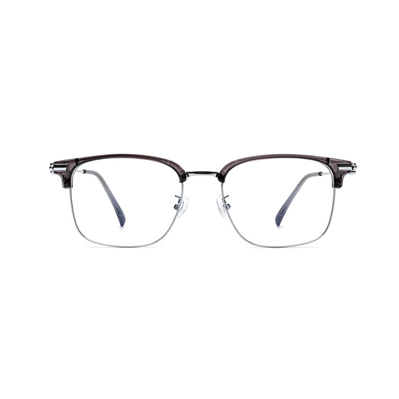 Chic and Lightweight Browline Metal Optical Glasses VK2278 Grey