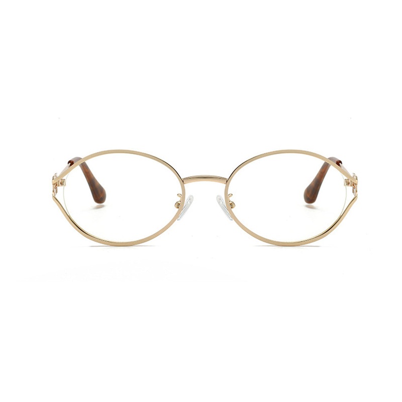 Chic Round Metal Glasses with Hollowed Design VK2316 Gold