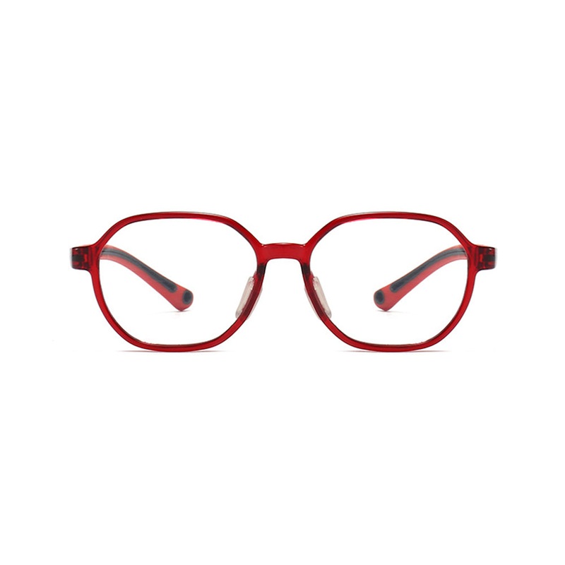 Childrens Geometric Blue Light Blocking Glasses VK2307 Red