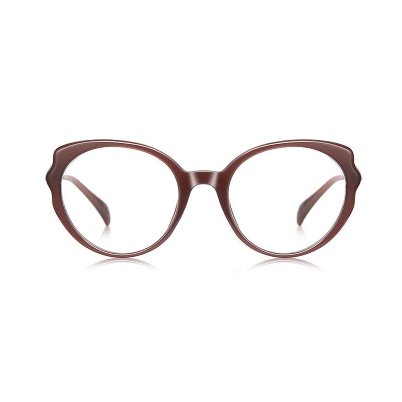 Cute Round Glasses with Spring Hinges VK2315 Brown