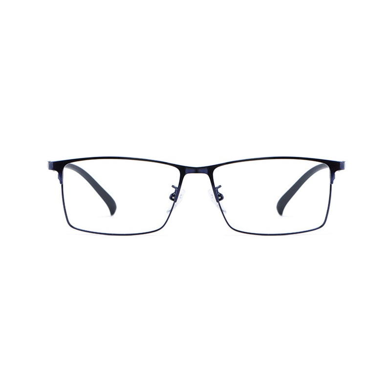Mens Business Rectangle Metal Glasses Lightweight VK2296 Blue