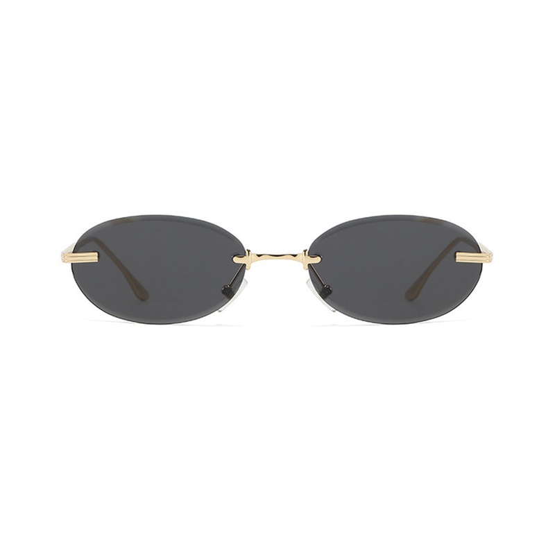Oval Rimless Trendy Sunglasses VK2298 Gold