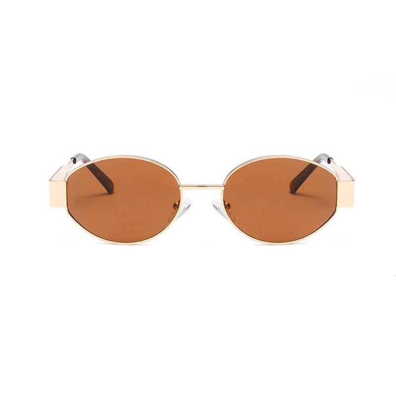 Oval Trendy Sunglasses with Chunky Metal Temples VK2273 Tortoise