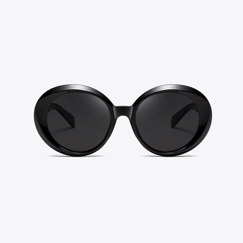 Oversized Round Acetate Sunglasses VK2295 Black