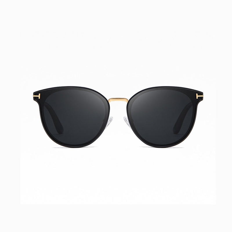 Polarized Sunglasses Fashion Round Frame Glasses VK2294 Black