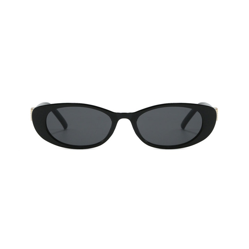 Trendy Narrow Oval Sunglasses Stylish & Versatile VK2275 Black