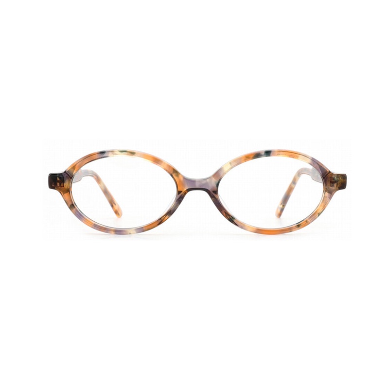 Vintage Oval Acetate Prescription Glasses VK2309 Brown
