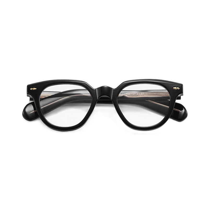 Vintage Round Glasses Frame Artistic Trendy Style VK2266 Black